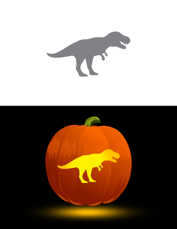 Printable Simple T Rex Pumpkin Stencil