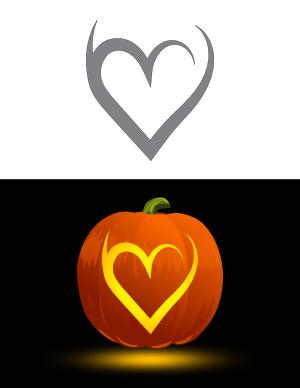 Simple Tribal Heart Pumpkin Stencil