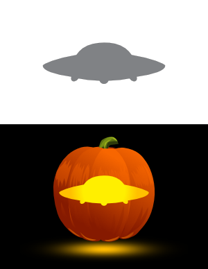 Simple UFO Pumpkin Stencil