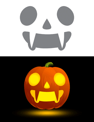 Simple Vampire Face Pumpkin Stencil