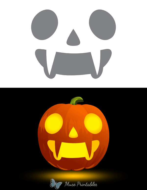 Simple Vampire Face Pumpkin Stencil