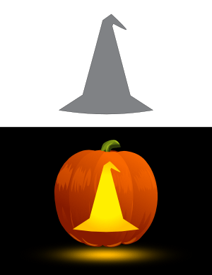 Simple Witch Hat Pumpkin Stencil