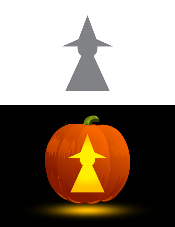 Simple Witch Pumpkin Stencil