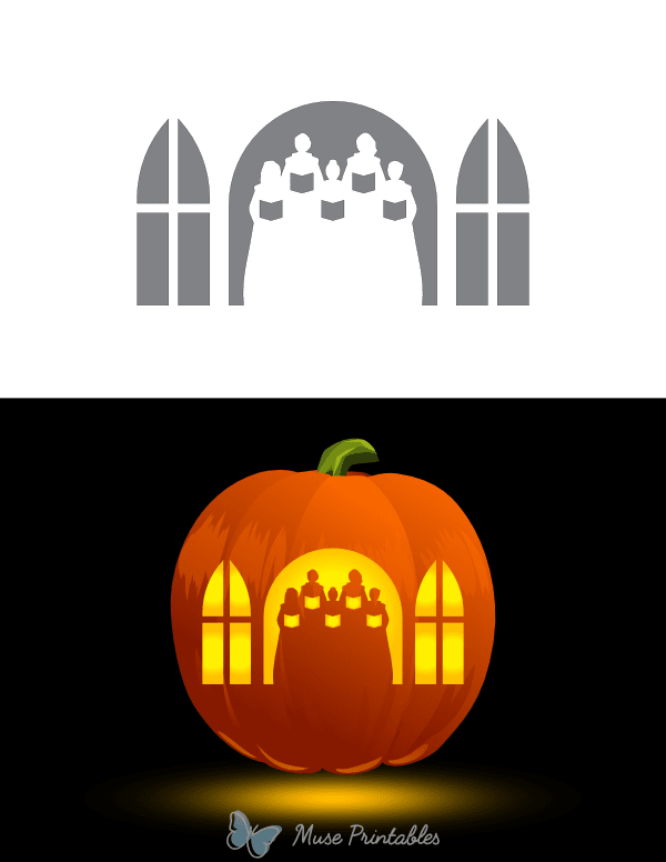 Singing Church Choir Pumpkin Stencil