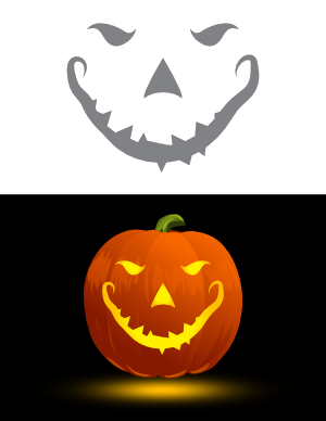 Sinister Jack-o'-lantern Face Pumpkin Stencil