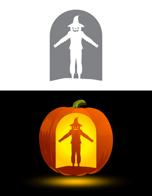 Sinister Scarecrow Pumpkin Stencil