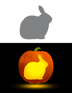 Sitting Arctic Hare Pumpkin Stencil