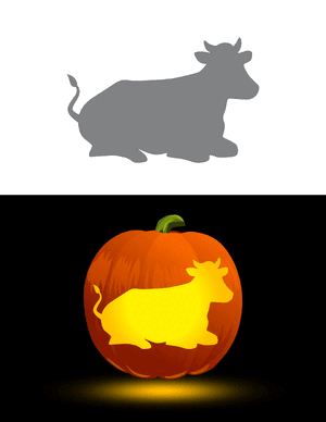Sitting Cow Pumpkin Stencil