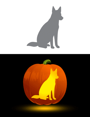 Sitting Dingo Pumpkin Stencil