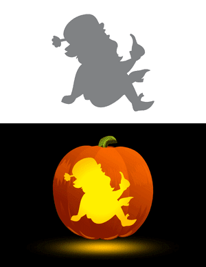 Sitting Leprechaun Pumpkin Stencil