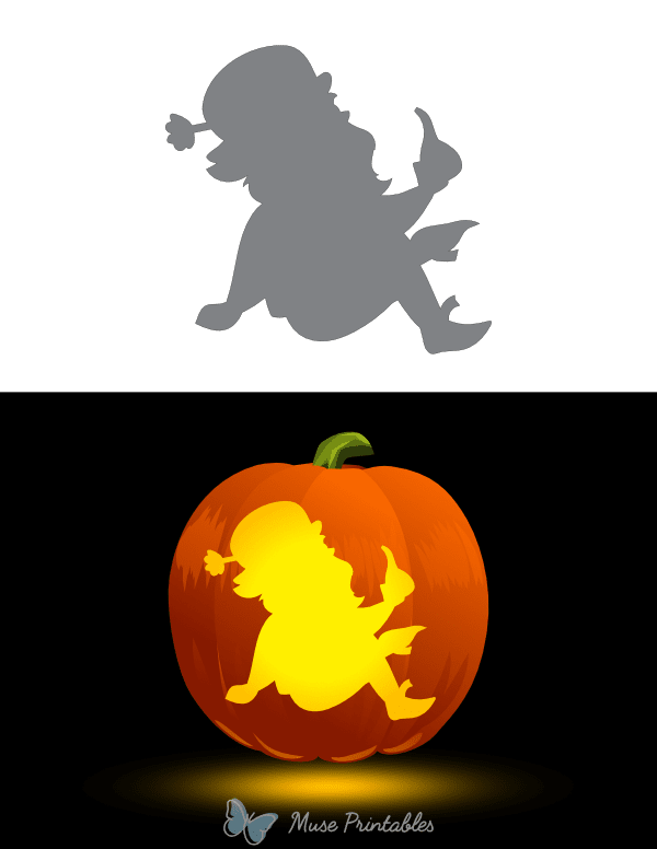 Sitting Leprechaun Pumpkin Stencil