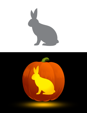 Sitting Rabbit Pumpkin Stencil