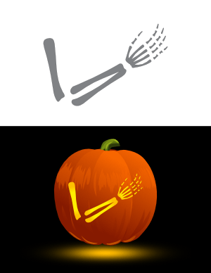 Skeleton Arm Pumpkin Stencil