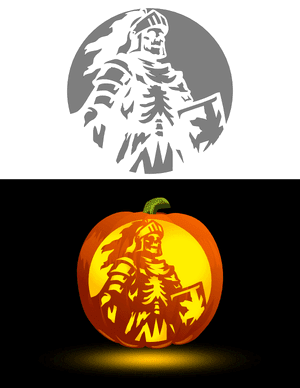 Skeleton Knight Pumpkin Stencil