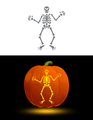 Skeleton Pumpkin Stencil