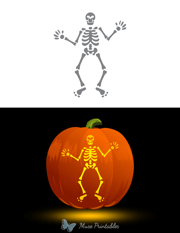 Skeleton Pumpkin Stencil