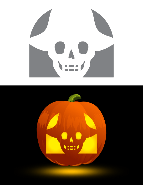 Printable Skull Pirate Pumpkin Stencil