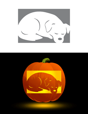Sleeping Dog Pumpkin Stencil