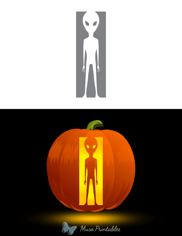 Slender Martian Pumpkin Stencil