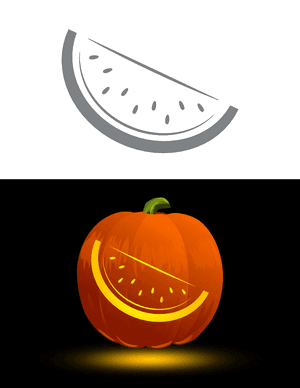 Sliced Watermelon Pumpkin Stencil