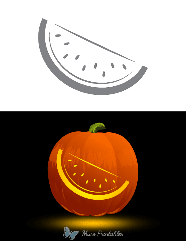 Sliced Watermelon Pumpkin Stencil