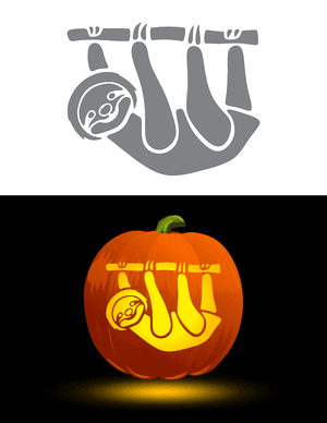 Sloth Pumpkin Stencil