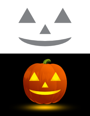 Smiley Jack-o'-lantern Face Pumpkin Stencil