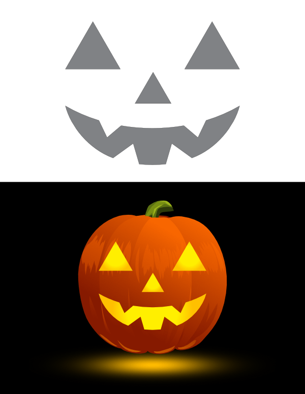 Printable Smiling Jack o lantern Face Pumpkin Stencil