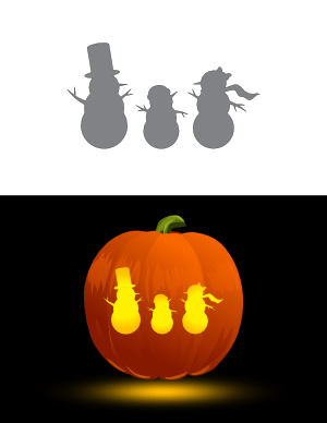 Snowman Family Pumpkin Stencil