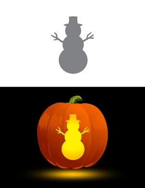 Snowman Pumpkin Stencil