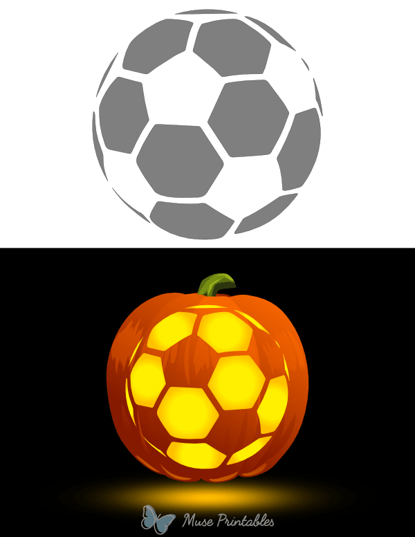 Soccer Ball Pumpkin Stencil