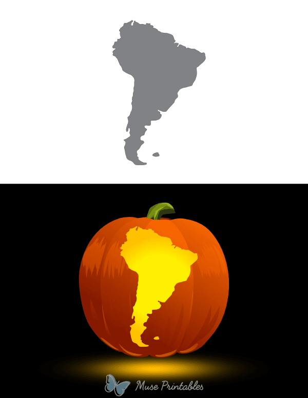 South America Pumpkin Stencil