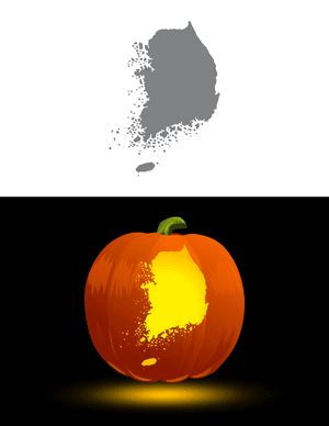 South Korea Pumpkin Stencil