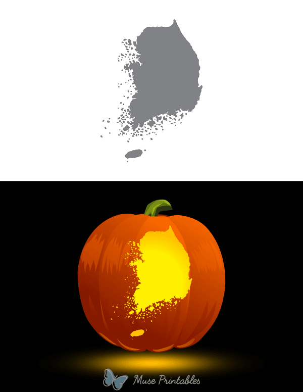 South Korea Pumpkin Stencil