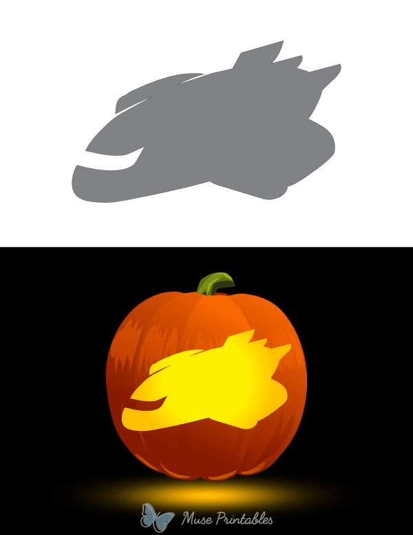 Spaceship Outline Pumpkin Stencil