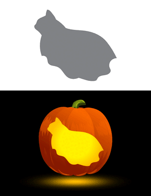 Spectral Cat Pumpkin Stencil