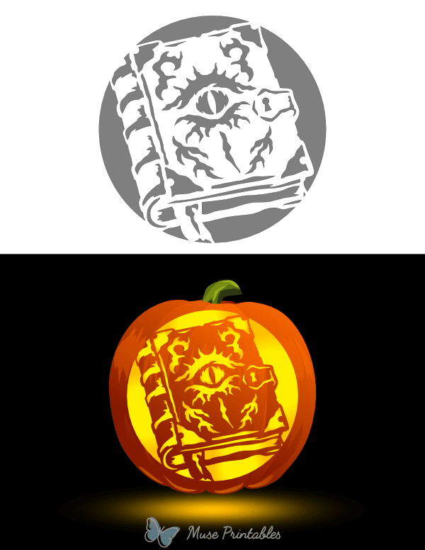 Spell Book Pumpkin Stencil