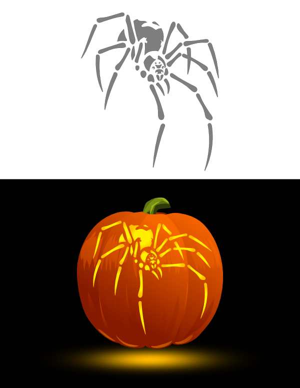 Spider Pumpkin Stencil