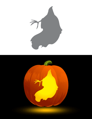 Spirit With Clawed Hand Pumpkin Stencil