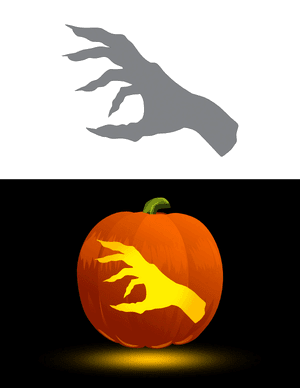 Spooky Hand Pumpkin Stencil