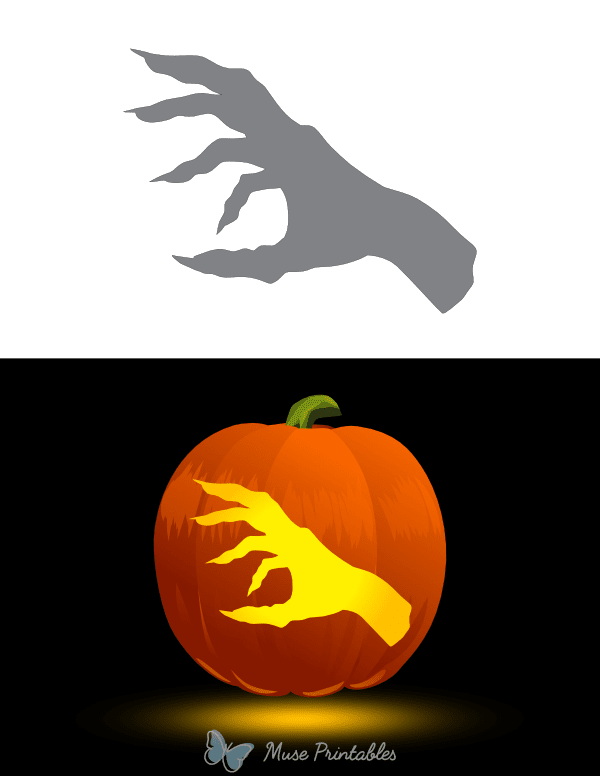 Spooky Hand Pumpkin Stencil