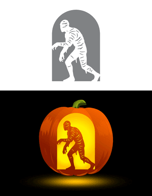 Spooky Mummy Pumpkin Stencil