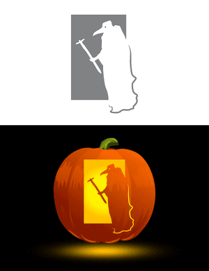 Spooky Plague Doctor Pumpkin Stencil