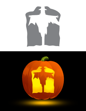 Spooky Scarecrow Pumpkin Stencil