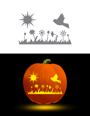 Spring Day Pumpkin Stencil