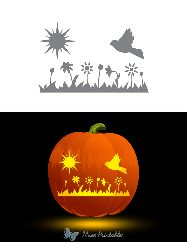 Spring Day Pumpkin Stencil