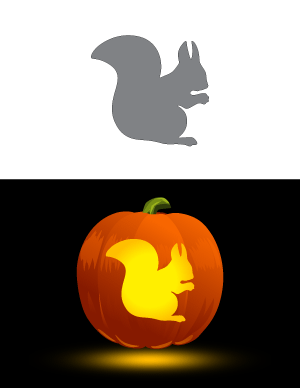 Squirrel Pumpkin Stencil