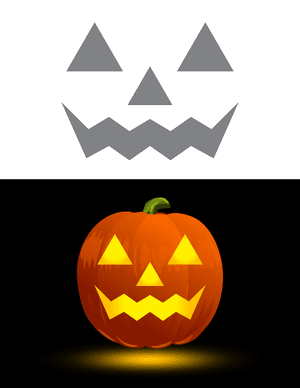 Standard Jack-o'-lantern Face Pumpkin Stencil