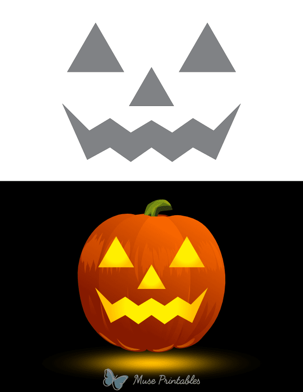 Standard Jack-o'-lantern Face Pumpkin Stencil