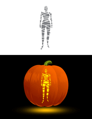 Standing Female Mummy Pumpkin Stencil